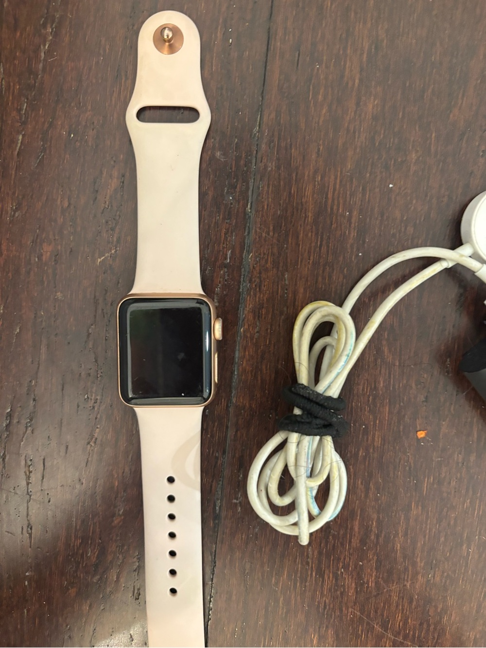 Apple Watch with Light Pink Silicone Band